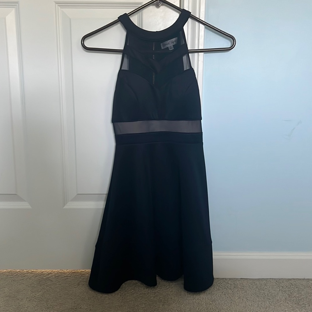 Navy blue halter neck dress, great for homecoming or sweet 16! Only worn once.